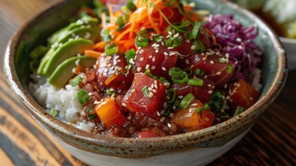 A simple meal featuring a bowl of rice topped with mixed vegetables