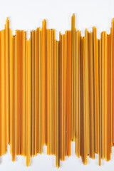 Food background, colorul dried pasta spaghetti, paralleled lines, wallpapers with stripes