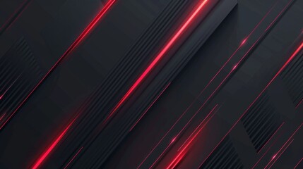 Abstract Dark Background with Red Lines, Generative AI