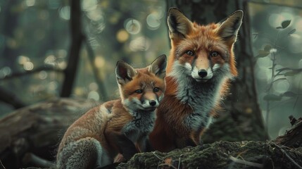 Fototapeta premium Fox. Photography of wild animal in natural habitat.