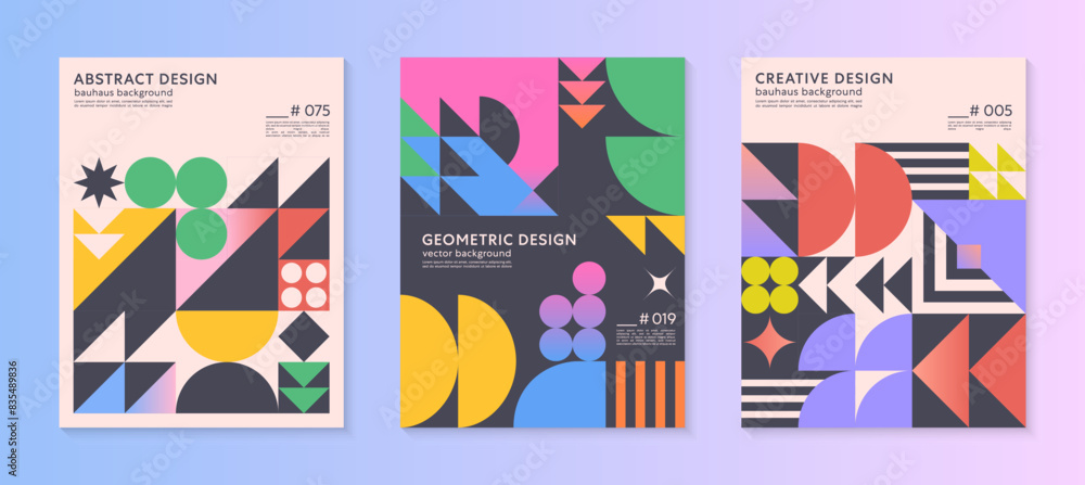 Wall mural abstract geometric pattern backgrounds with copy space for text.trendy minimalist geometric designs 