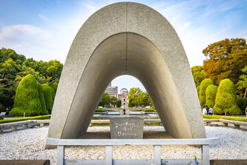 The Memorial Cenotaph, hiroshima peace memorial park, hiroshima, landmark, peace, japan, 
