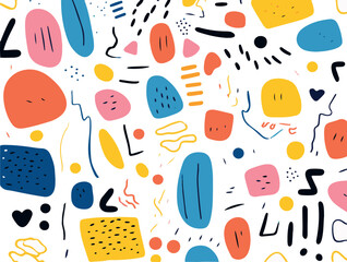Abstract multicolored shapes plasticine waves dots