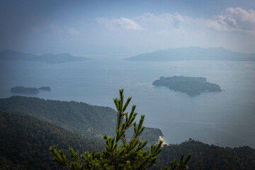view from mount misen, miyajima, hiroshima,seto inland sea, viewpoint, japan, asia 
