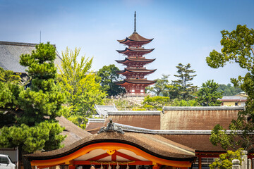 itsukushima shrine, miyajima, hiroshima, japan, shintoism, world heritage, vermilion, bridge, 