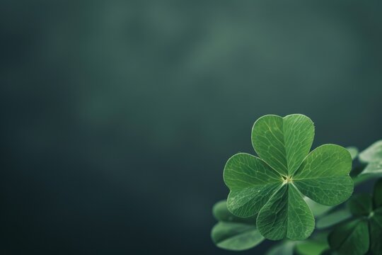 A detailed view of a rare and lucky four-leaf clover