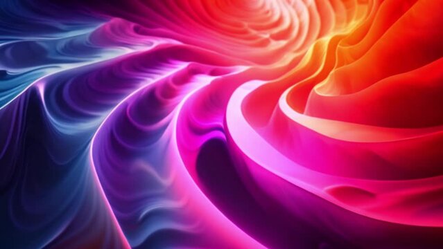 A colorful spiral created using computer graphics displays vivid hues in a dynamic pattern.