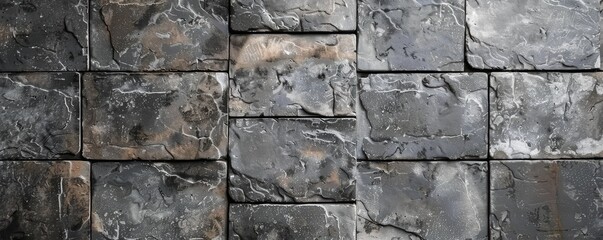 textured gray brick wall highlighting architectural patterns.