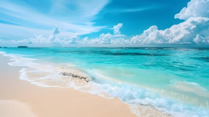 Obraz premium 砂浜とターコイズブルーの海