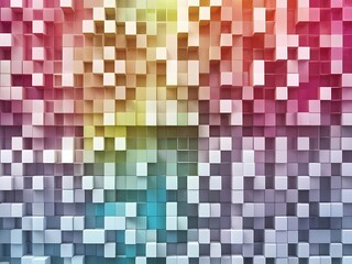 Mosaic square pixels art background colorful, 2d, 3d, 