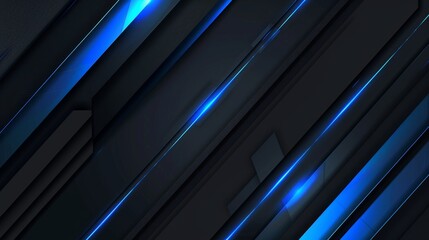 Obraz premium Abstract Blue and Black Diagonal Lines Background, Generative AI