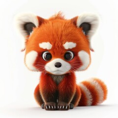 Obraz premium Cute cartoon character of red panda Ailurus