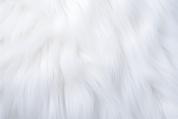 The fur is white and fluffy. It looks like it's from a cat. The fur is very soft and looks like...
