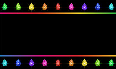 Colorful gems background. Sparkling crystals. Vector illustration.