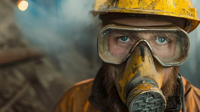 Protective masks are worn by miners to protect them from the harmful dust and fumes.