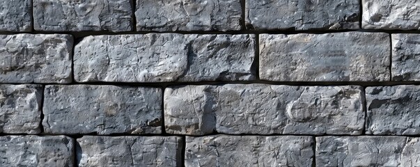 Fototapeta premium textured gray brick wall highlighting architectural patterns.