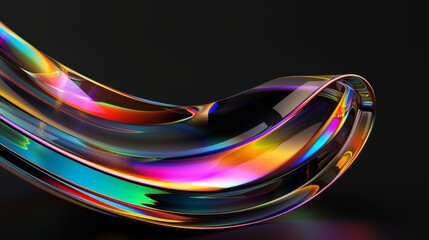 Abstract Colorful Glass Wave, Generative AI