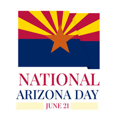 Arizona Day typography poster. Holiday celebration on June 21. Vector template for banner, flyer, greeting card, etc.