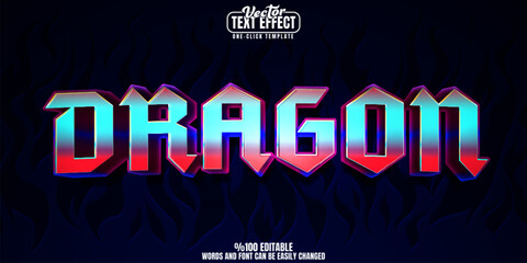 Dragon editable text effect, customizable mythical and beast 3d font style