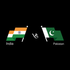 India and Pakistan Illustration. IND vs PAK vector illustration for international cricket match tournaments. Pak vs Ind. international cricket flags design, Isolated on white background. vector