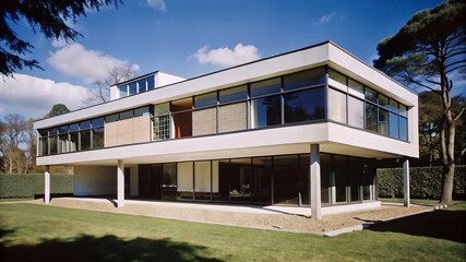 Fototapeta premium A Luxurious Modern Country House Amidst Nature’s Beauty