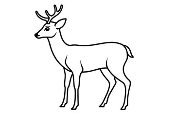 line art of a deer vector illustration