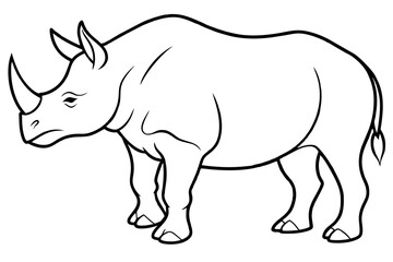 line art of a rhinoceros vector illustration 