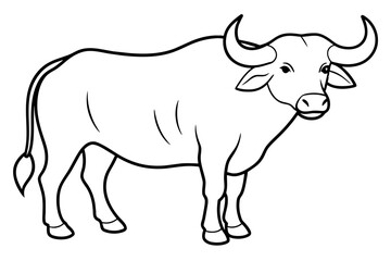 line art of a buffalo