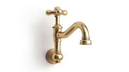 Water tap, faucet. Flow water in bathroom with sink. Modern clean. isolated on white background