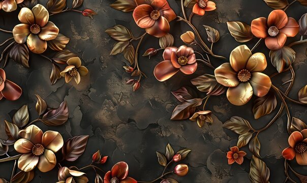 Beautiful floral seamless allover print for textile designing use