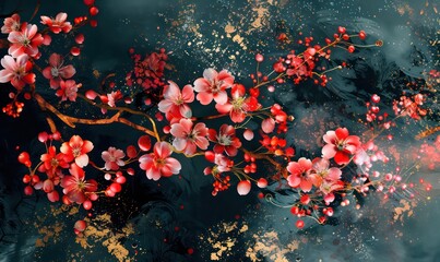 Abstract painting flowers. , rich in texture. Modern art pattern. Abstract contemporary art for background.