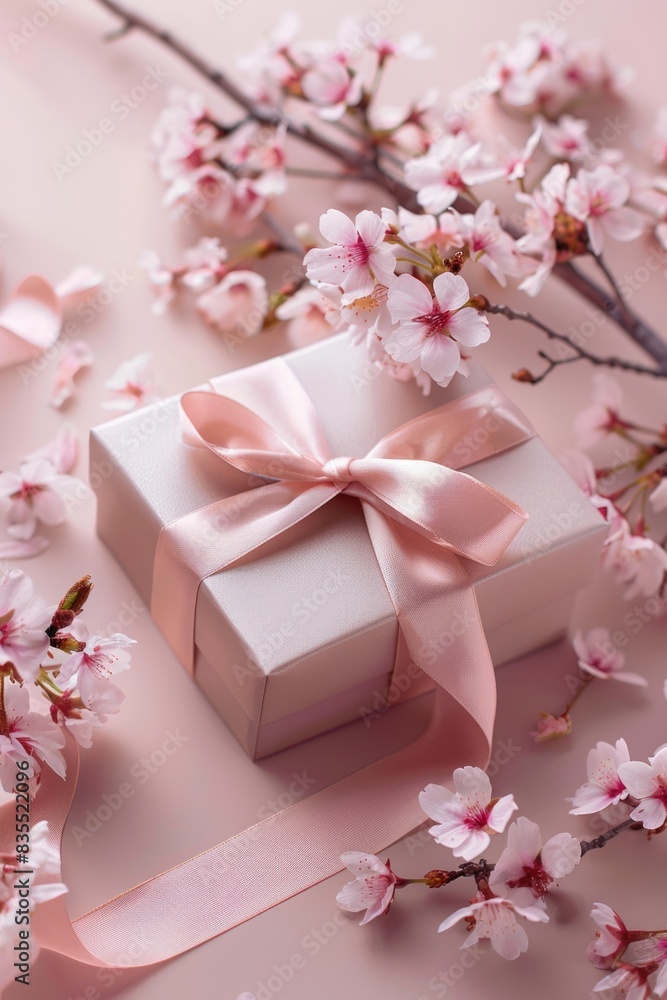 Poster Gift Box with Pink Ribbon