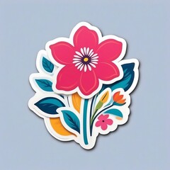 sticker die cut, rose flower 