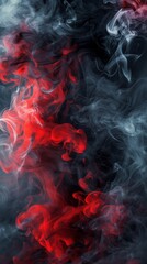 Fototapeta premium Red and white smoke in a dark background
