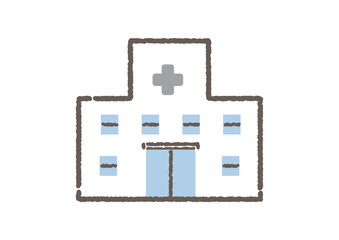 シンプルな病院の建物イラスト