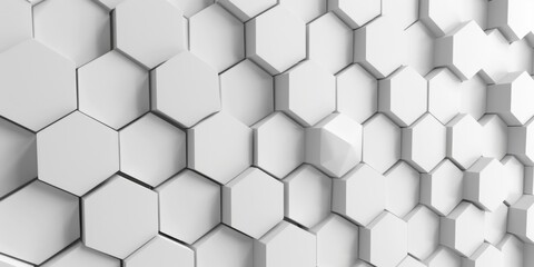 Naklejka premium White Hexagon Patterns on Wall