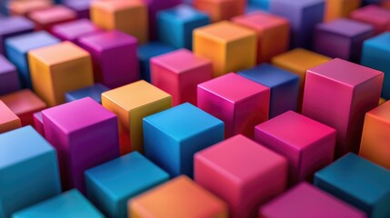 Fototapeta premium Colorful Cubes in Room