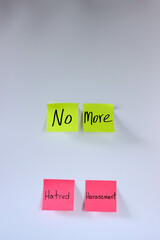 Mental Health Concept On Pink And Yellow Sticky Notes With White Background