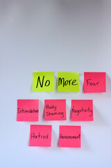 Mental Health Concept On Pink And Yellow Sticky Notes With White Background