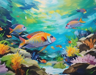 Naklejka premium 海物語