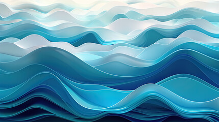 Fototapeta premium Abstract wave patterns, using cool hues of shades of blue and turquoise