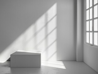 Fototapeta premium White box in front of a window