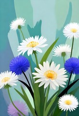 Fototapeta premium 3d decorative floral wallpaper background