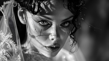 dead bride, halloween scary concept, gothic beauty, creepy wallpaper