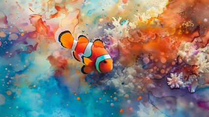 Fototapeta premium horizontal, invitation, painting, watercolor background, decoration, leaf, pink, watercolor painting, painted image, artistic, colours, creativity, gradient, liquid, luxury, poster, print, stain, tren