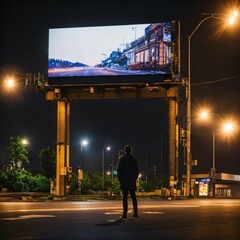 people walking in the city at night