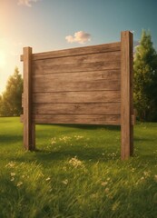 blank billboard on the grass