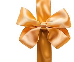 Gold-colored ornament bow, transparent PNG format