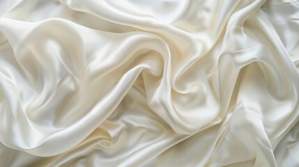 Obraz premium Luxurious White Silk Fabric, Generative AI