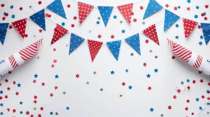 Obraz premium Realistic composition of Independence Day banners and copy space